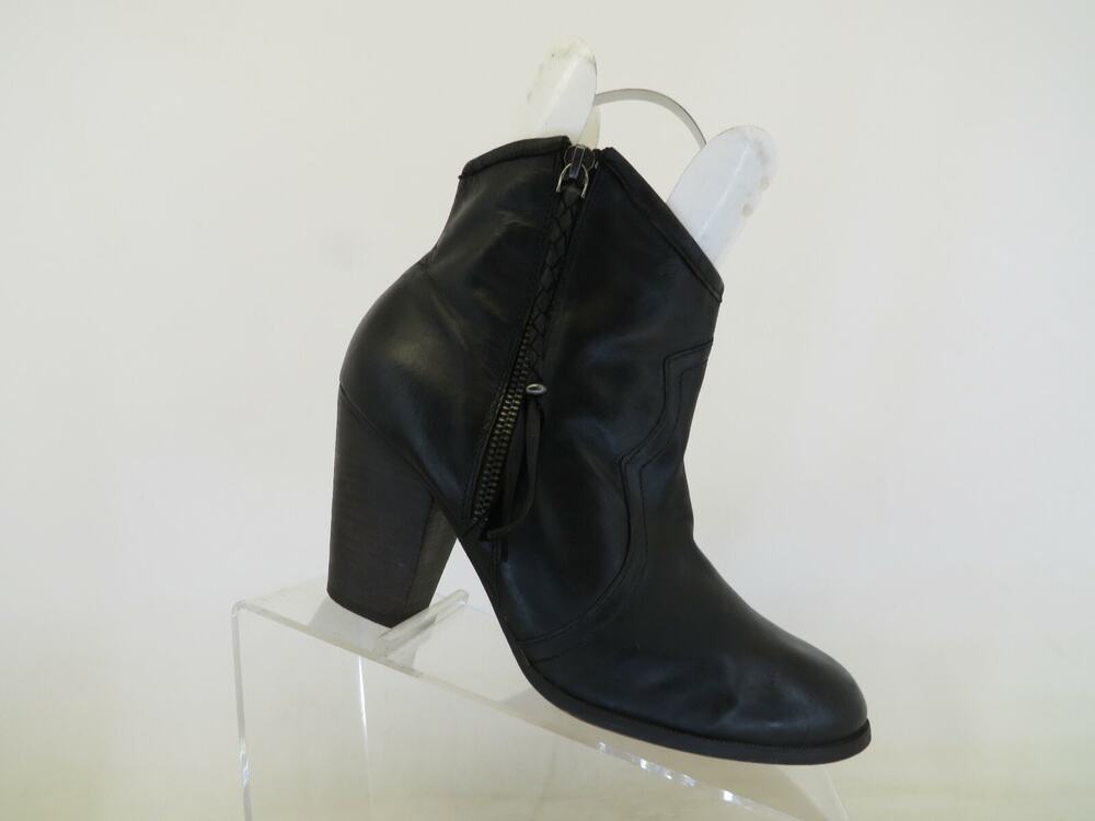 ALDO Womens Black Leather Zip Fashion Ankle Boots Booties Size 9 M